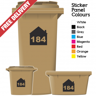 Wheelie Bin Sticker Numbers House Style (Pack Of 6)